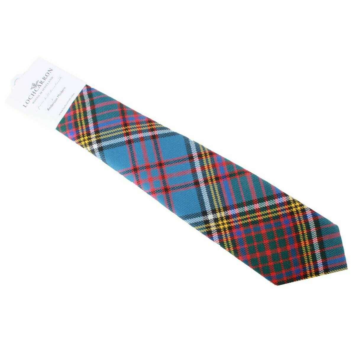 Locharron of Scotland Reiver Anderson Modern Tartan Tie - Blue/Yellow/Red - Image 3
