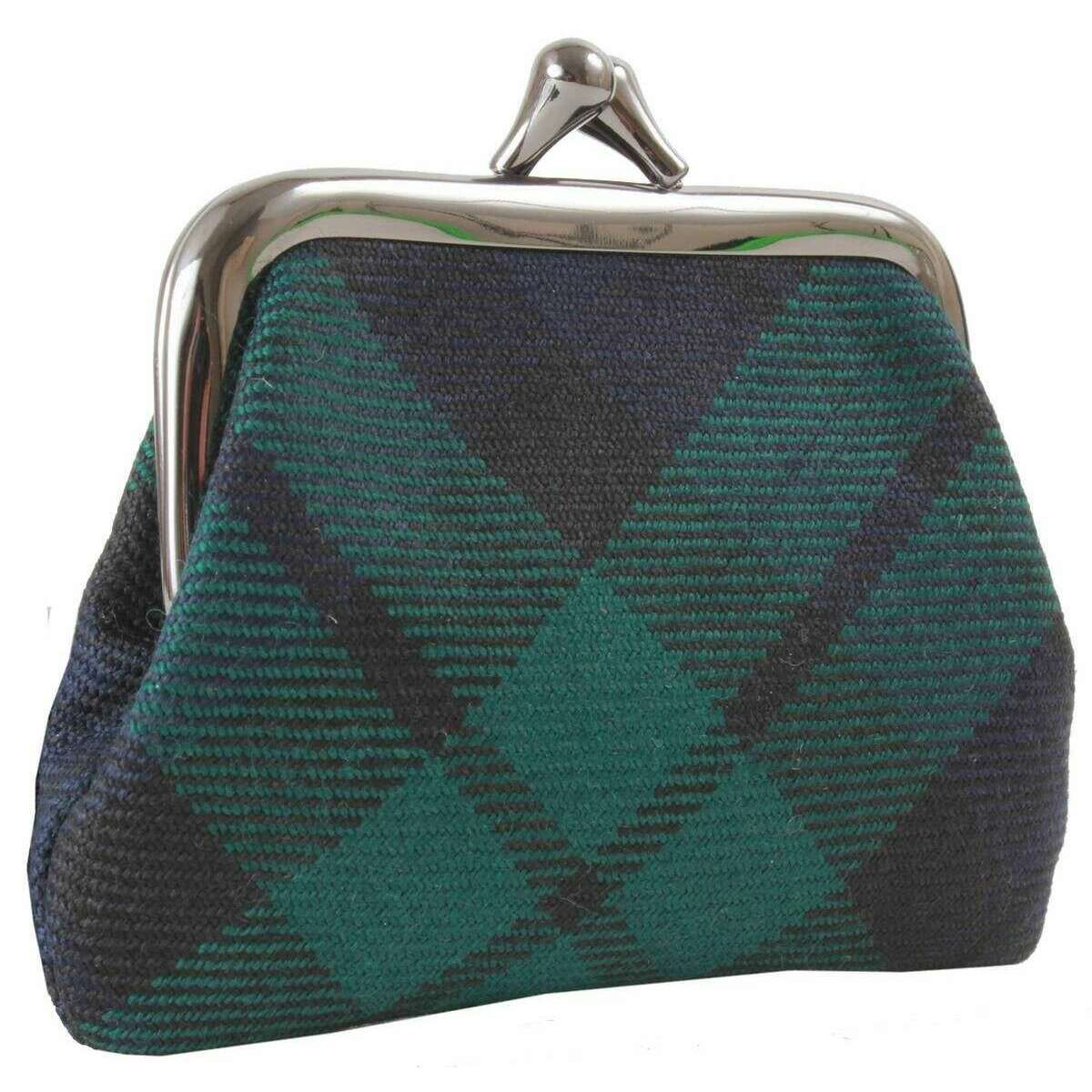 Locharron of Scotland Reiver Black Watch Modern Small Coin Purse - Green/Navy - Image 3
