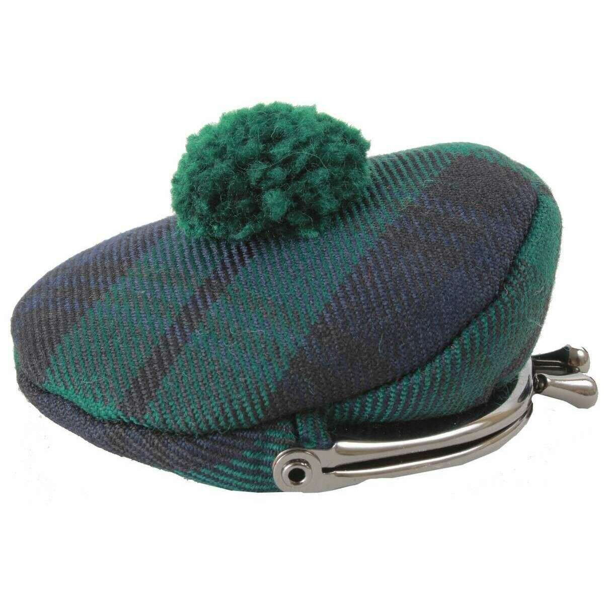 Locharron of Scotland Reiver Black Watch Tam Coin Purse - Green/Navy