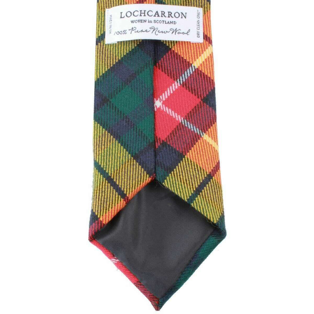 Locharron of Scotland Reiver Buchanan Modern Tartan Wool Tie - Yellow/Red/Green - Image 2