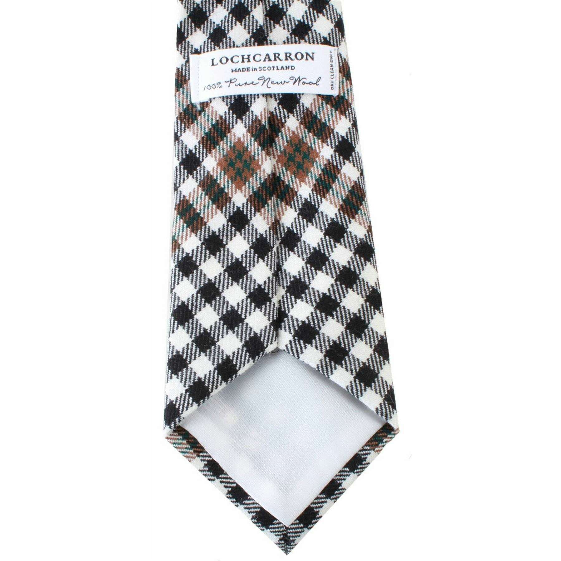 Locharron of Scotland Reiver Burns Check Tartan Tie - Black/White - Image 2