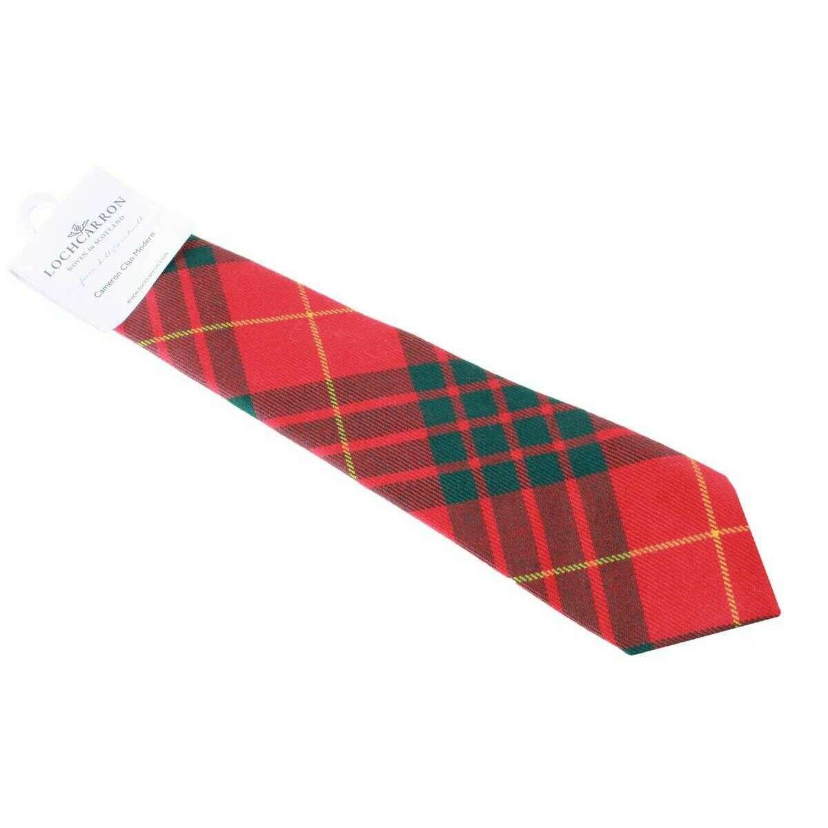 Locharron of Scotland Reiver Cameron Modern Tartan Tie - Red/Green - Image 3