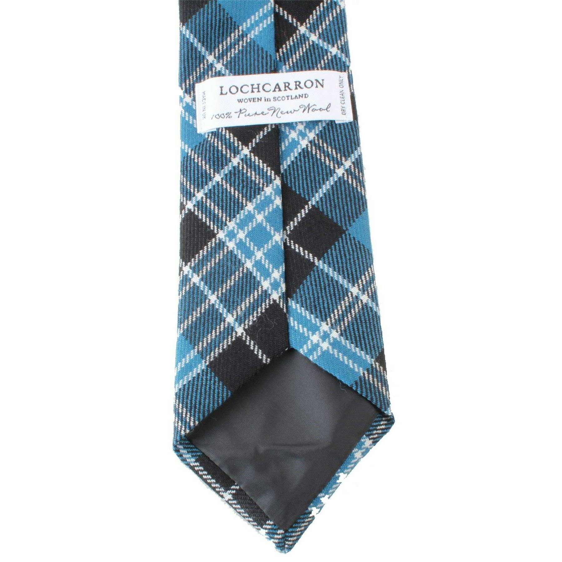 Locharron of Scotland Reiver Clark Ancient Tartan Tie - Blue/Black/White - Image 2