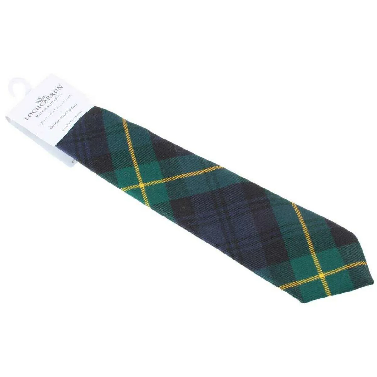 Locharron of Scotland Reiver Gordon Modern Tartan Tie - Green/Navy/Yellow - Image 3