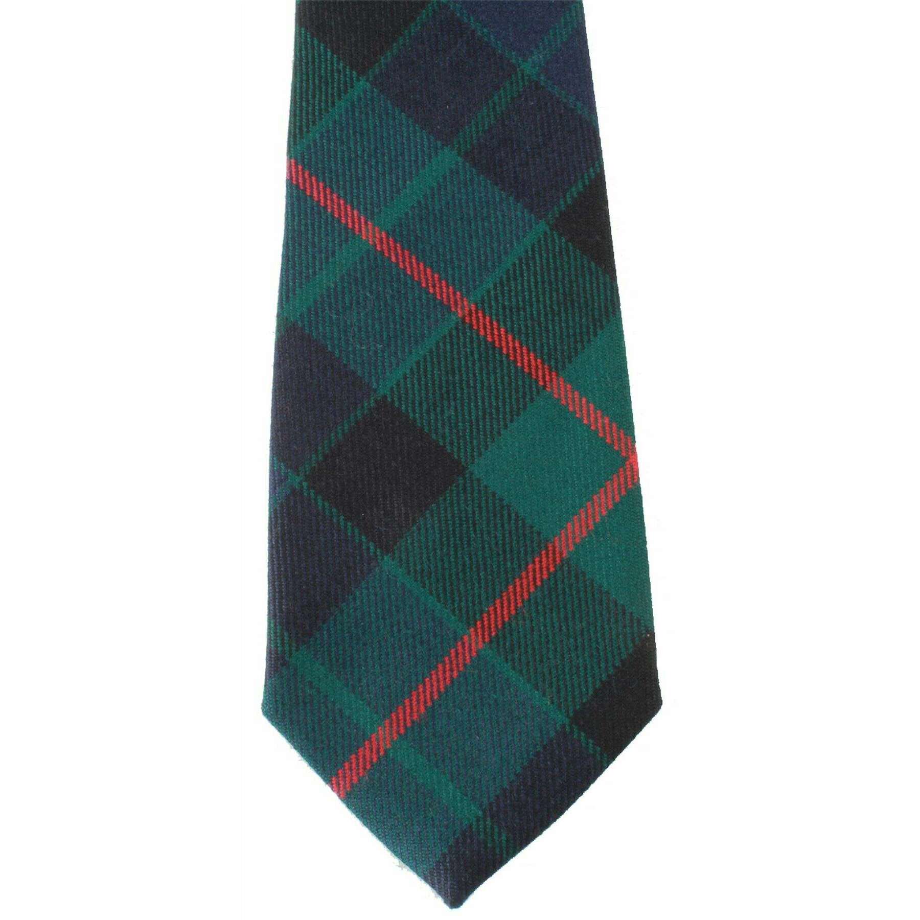 Locharron of Scotland Reiver Gunn Modern Tartan Tie - Green/Navy/Red