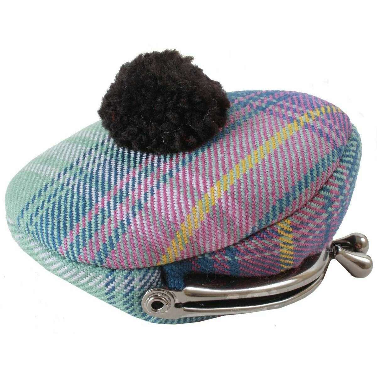 Locharron of Scotland Reiver Hame Tam Coin Purse - Green/Purple/Blue