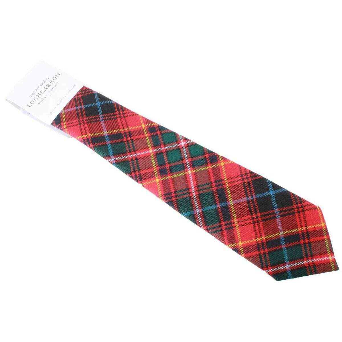 Locharron of Scotland Reiver Innes Modern Tartan Tie - Red/Green/Yellow - Image 3
