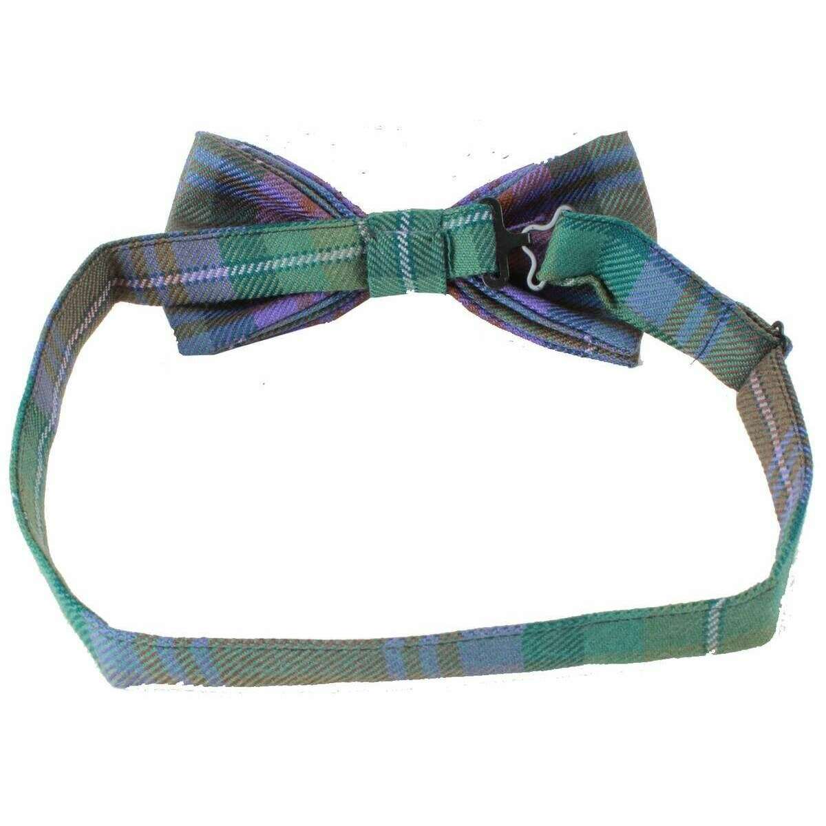 Locharron of Scotland Reiver Isle of Skye Bow Tie - Green/Purple - Image 2