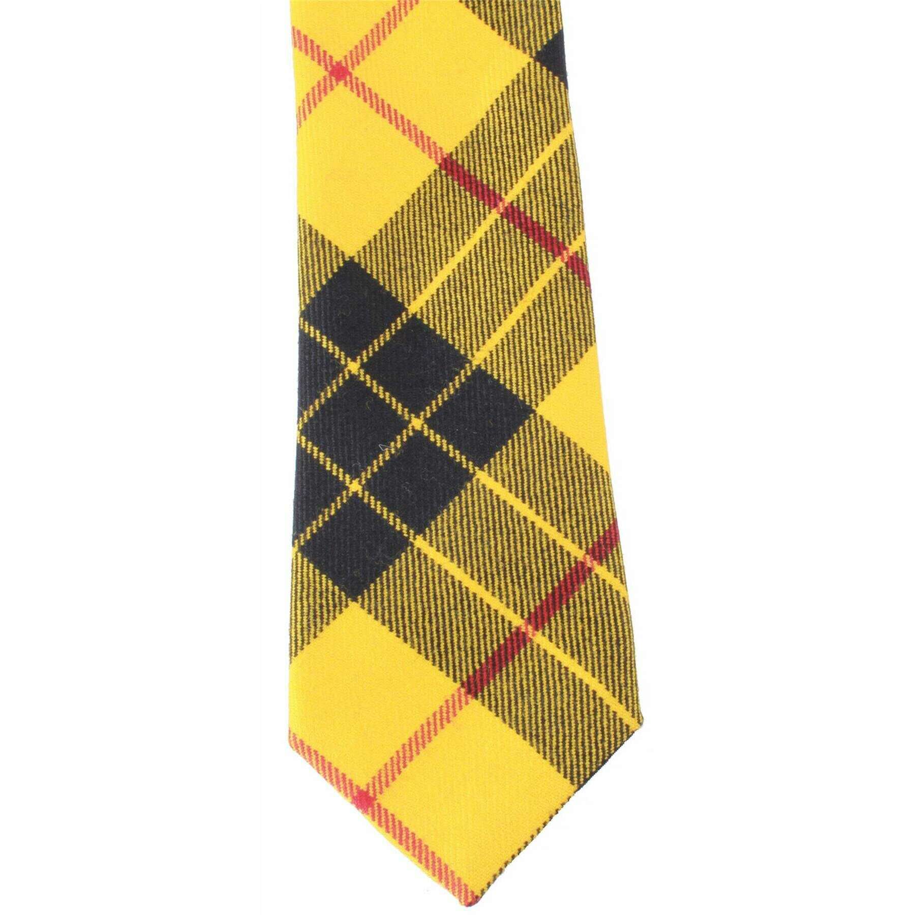 Locharron of Scotland Reiver Macleod Dress Modern Tartan Tie - Yellow/Black/Red