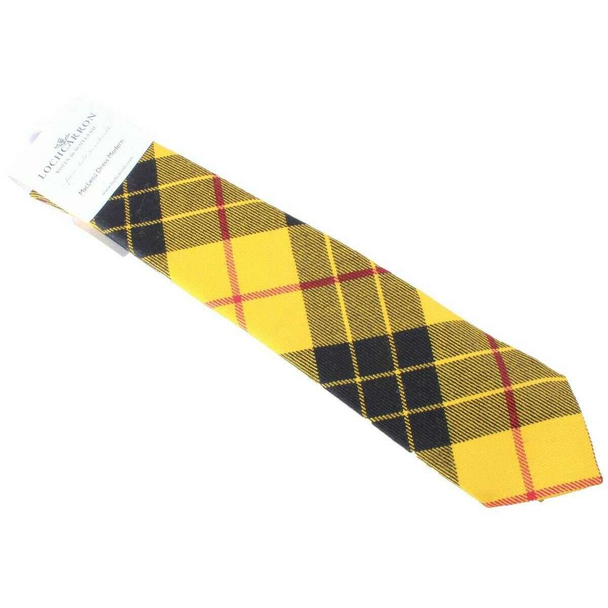 Locharron of Scotland Reiver Macleod Dress Modern Tartan Tie - Yellow/Black/Red - Image 3