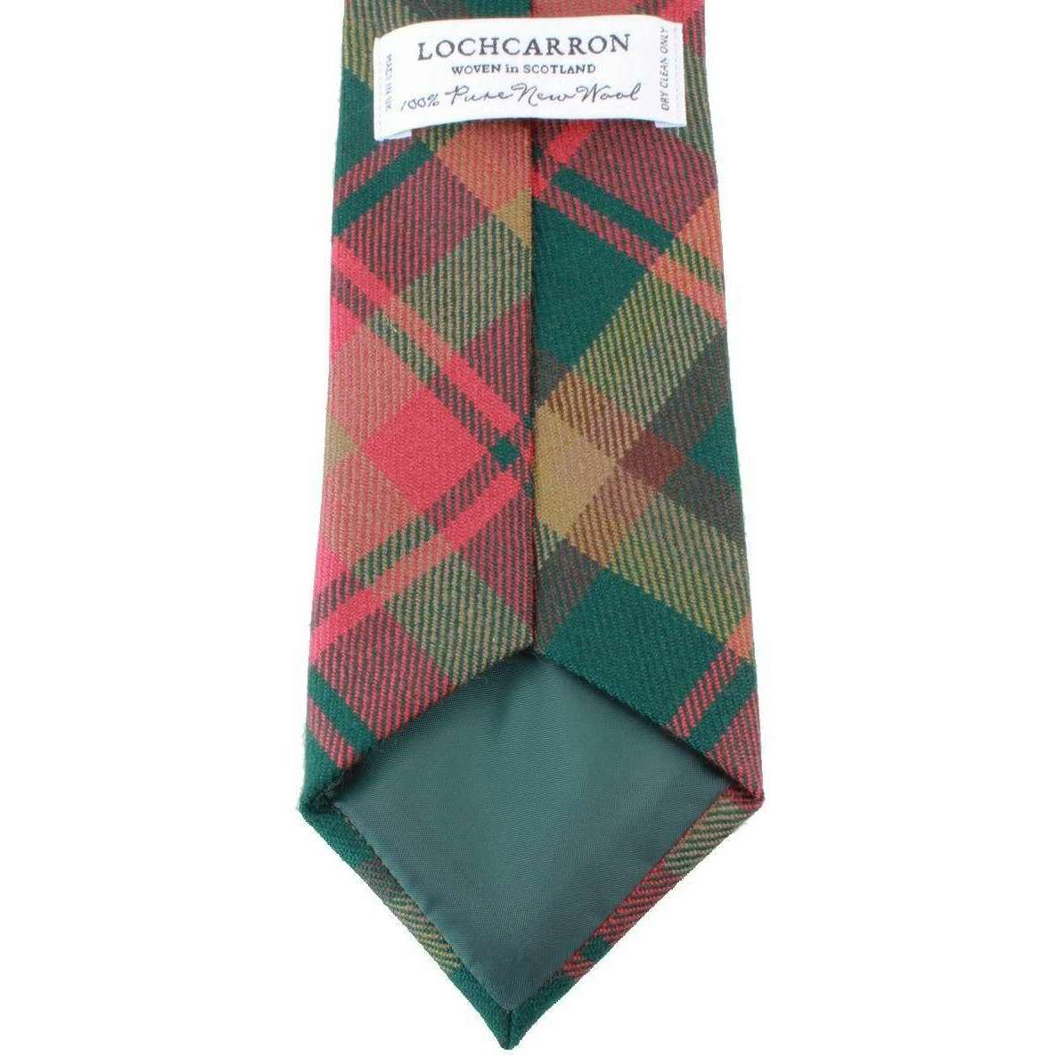 Locharron of Scotland Reiver Maple Leaf Candian Tartan Wool Tie - Red/Green - Image 2