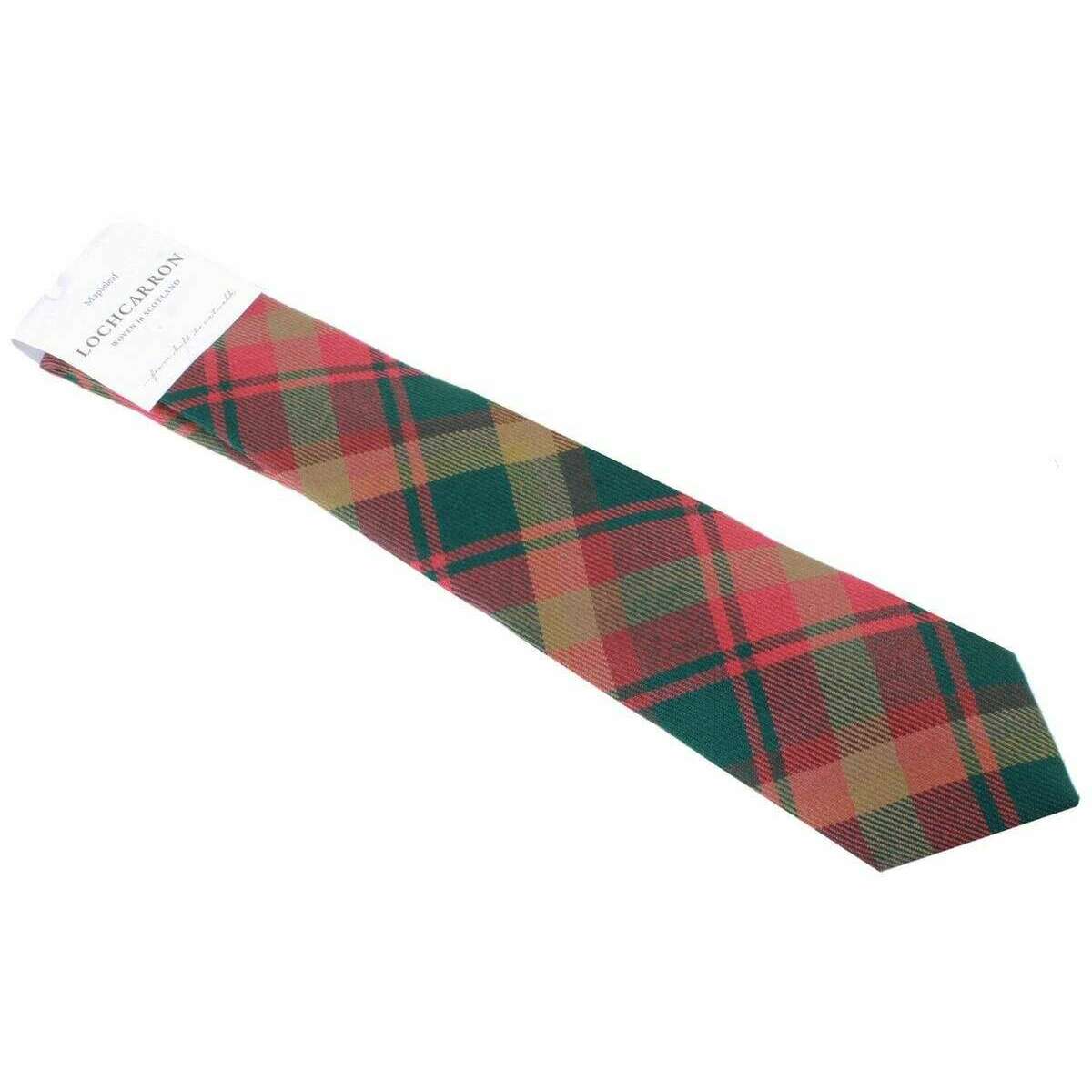 Locharron of Scotland Reiver Maple Leaf Candian Tartan Wool Tie - Red/Green - Image 3