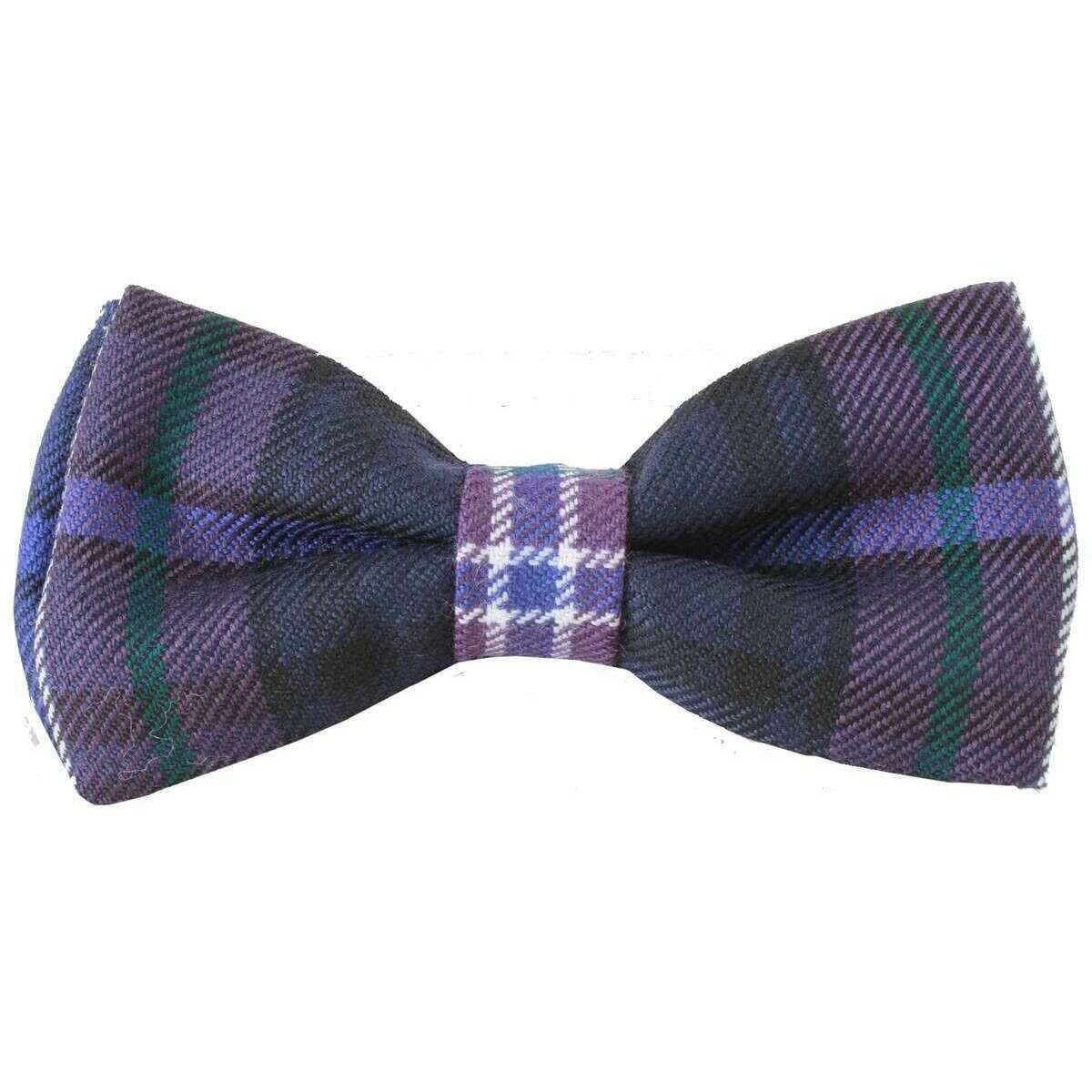 Locharron of Scotland Reiver Scotland Forever Modern Bow Tie - Purple/White