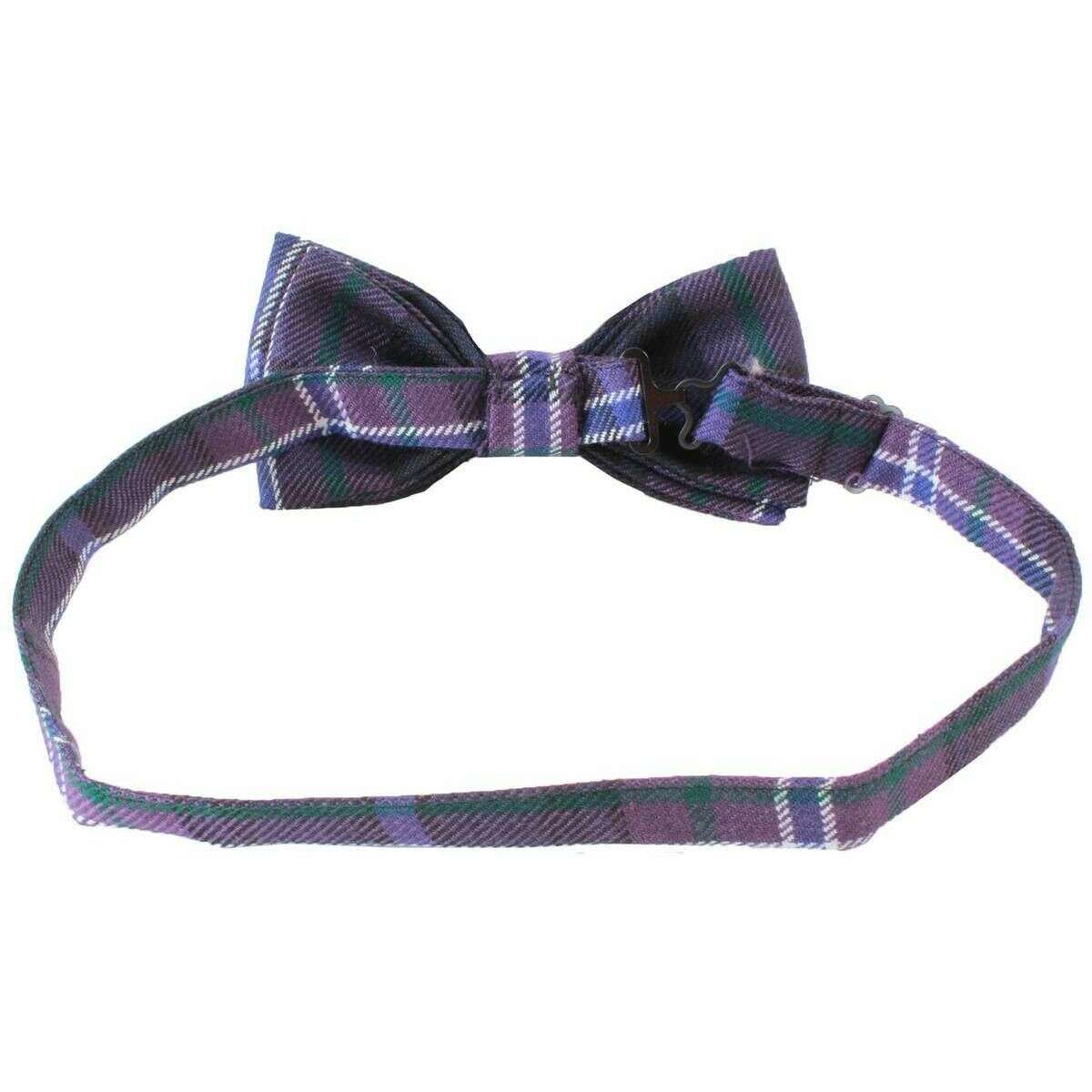 Locharron of Scotland Reiver Scotland Forever Modern Bow Tie - Purple/White - Image 2