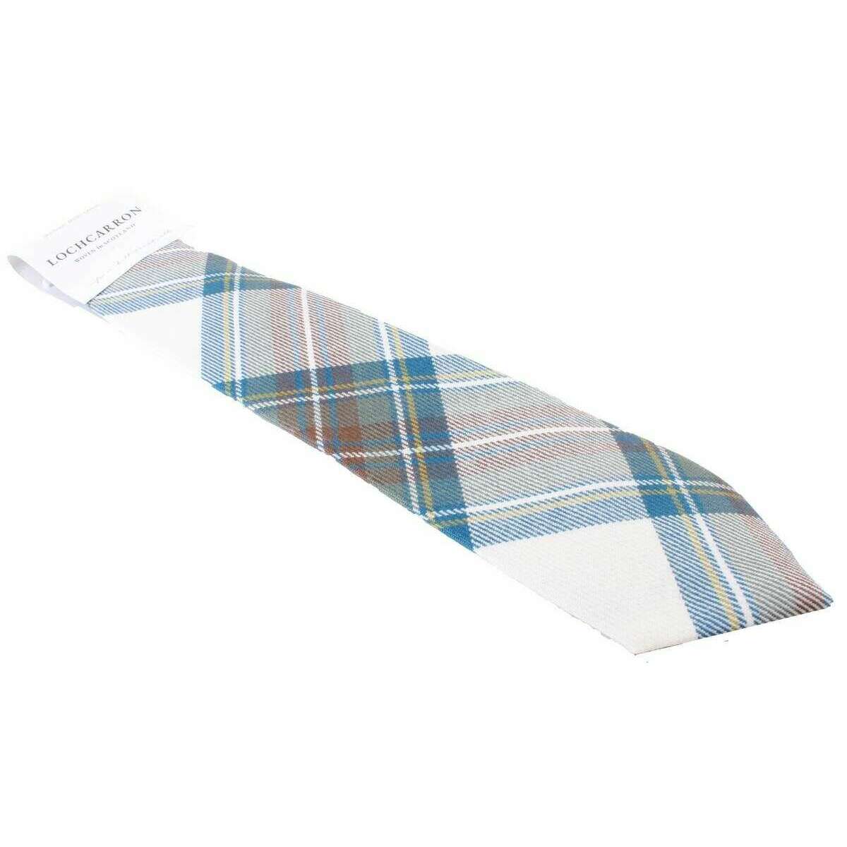 Locharron of Scotland Reiver Stewart Blue Dress Tartan Tie - White/Blue/Brown - Image 3
