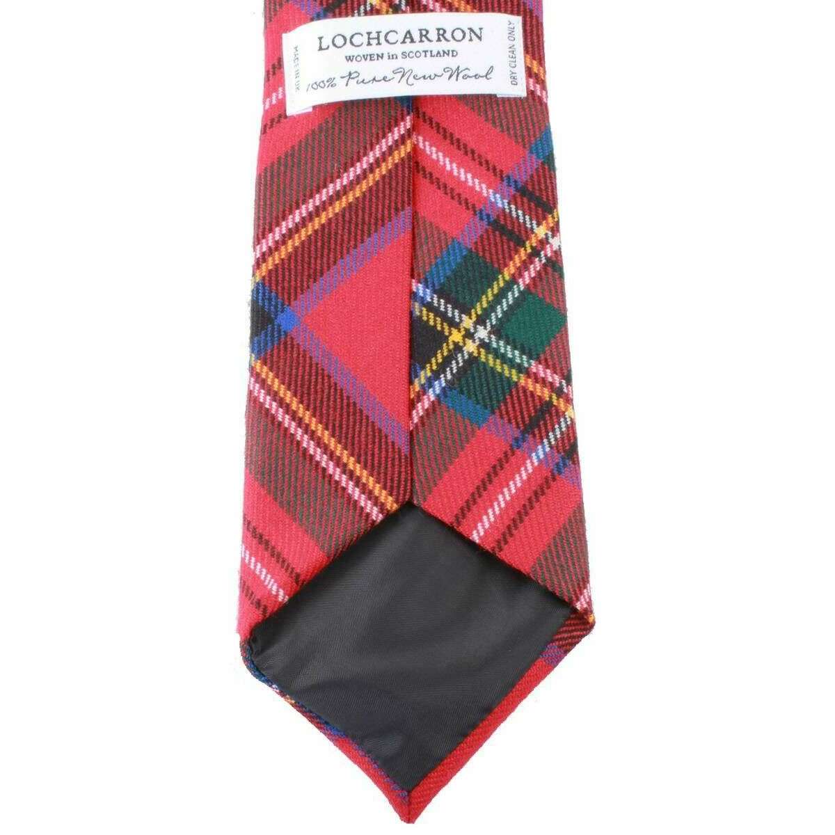 Locharron of Scotland Reiver Stewart Royal Modern Tartan Wool Tie - Red/Green/Yellow - Image 2