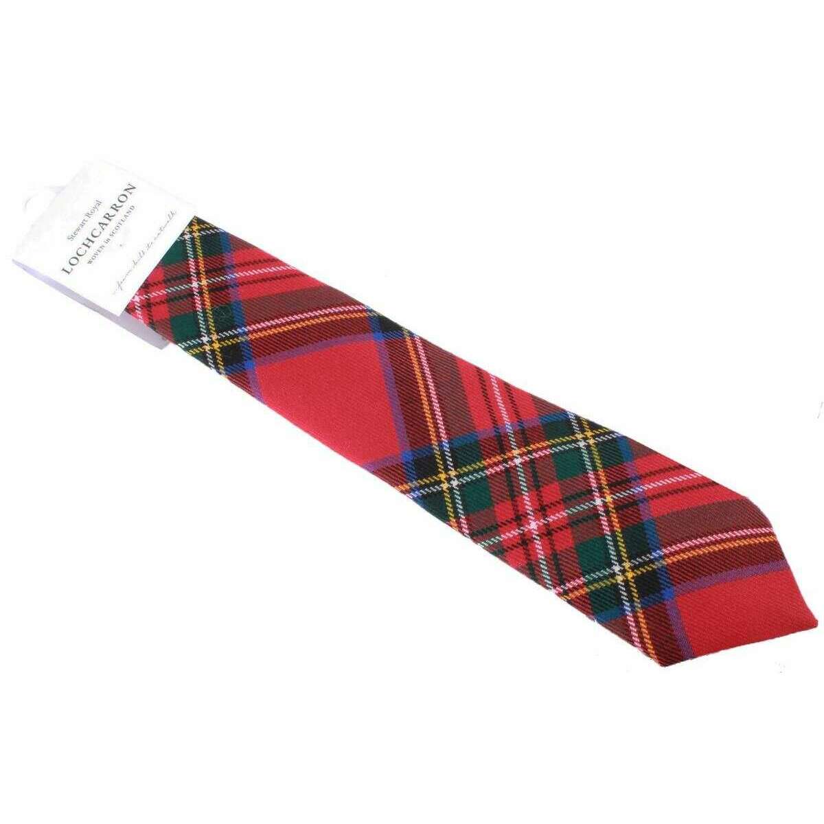 Locharron of Scotland Reiver Stewart Royal Modern Tartan Wool Tie - Red/Green/Yellow - Image 3