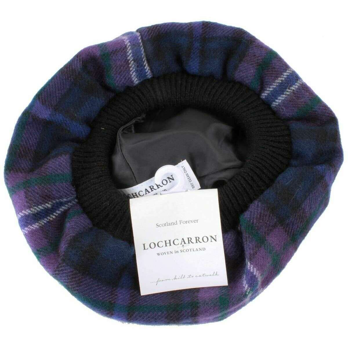 Locharron of Scotland Scotland Forever Modern Tartan Brushed Wool Tam - Purple/Navy - Image 2