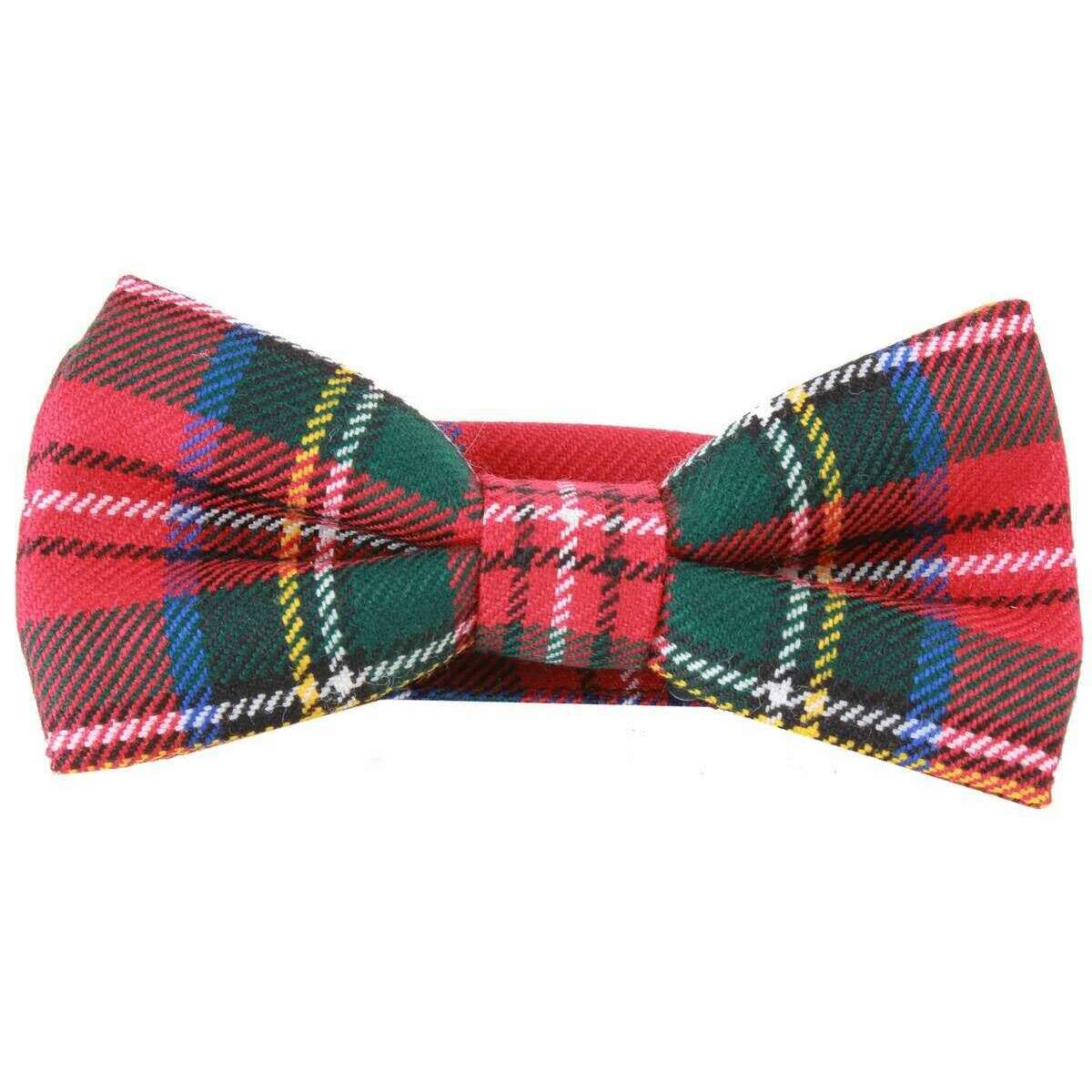 Locharron of Scotland Stewart Royal Modern Tartan Bow Tie - Red/Green