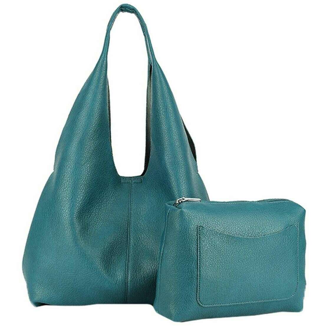 Long and Son Shoulder Bag and Pouch - Dark Teal
