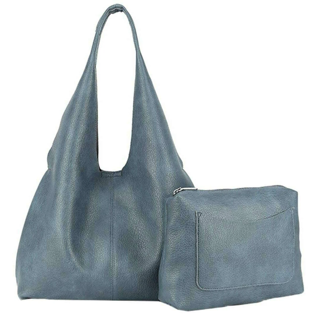 Long and Son Shoulder Bag and Pouch - Denim Blue