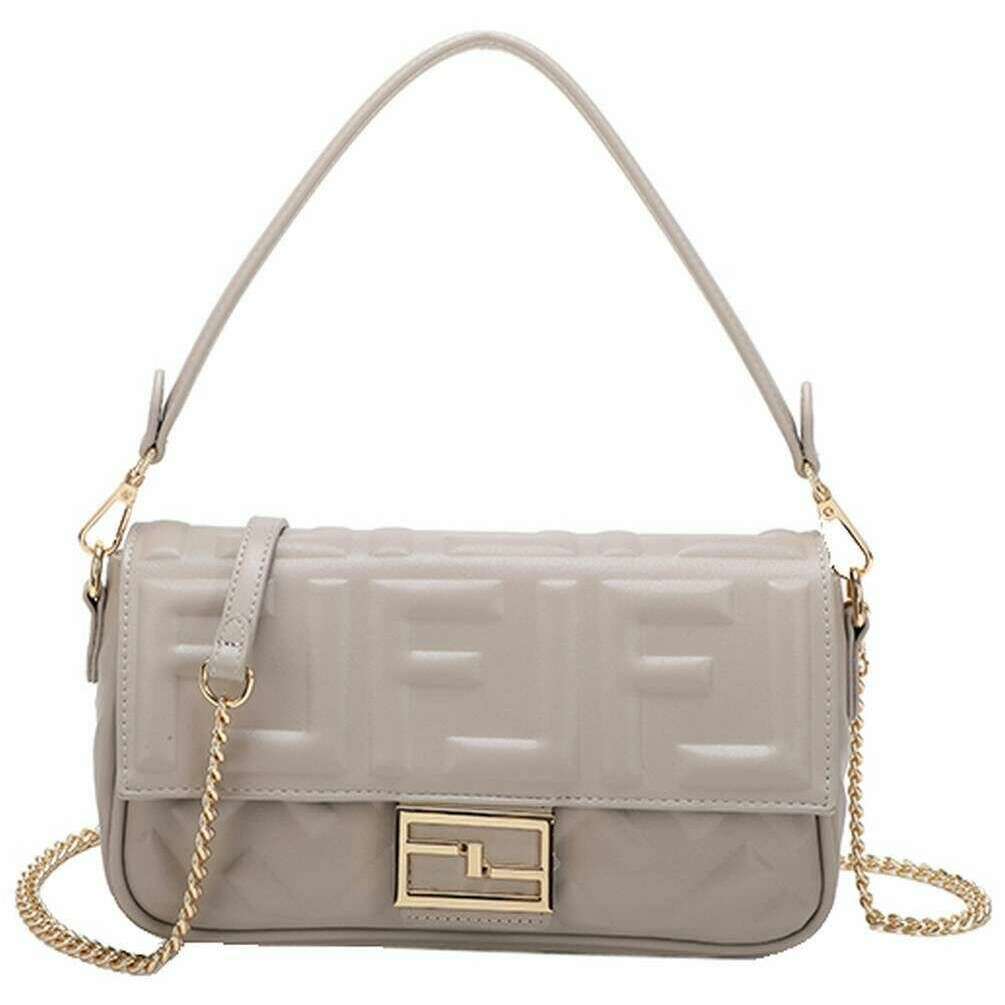 Long and Son Textured Flap Crossbody Shoulder Bag - Grey