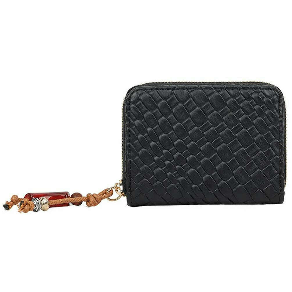 Long and Son Textured Zip Around Purse - Black