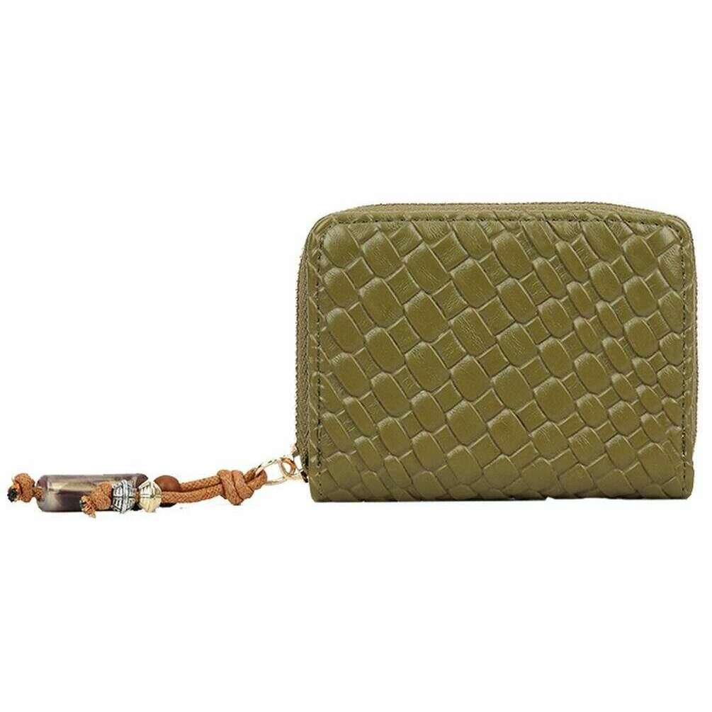 Long and Son Textured Zip Around Purse - Dark Green