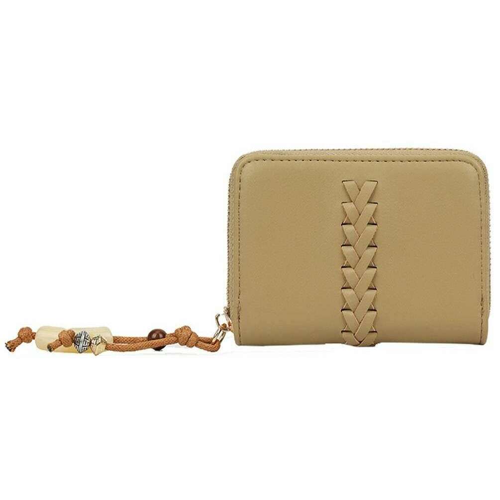 Long and Son Woven Detail Purse - Khaki Beige