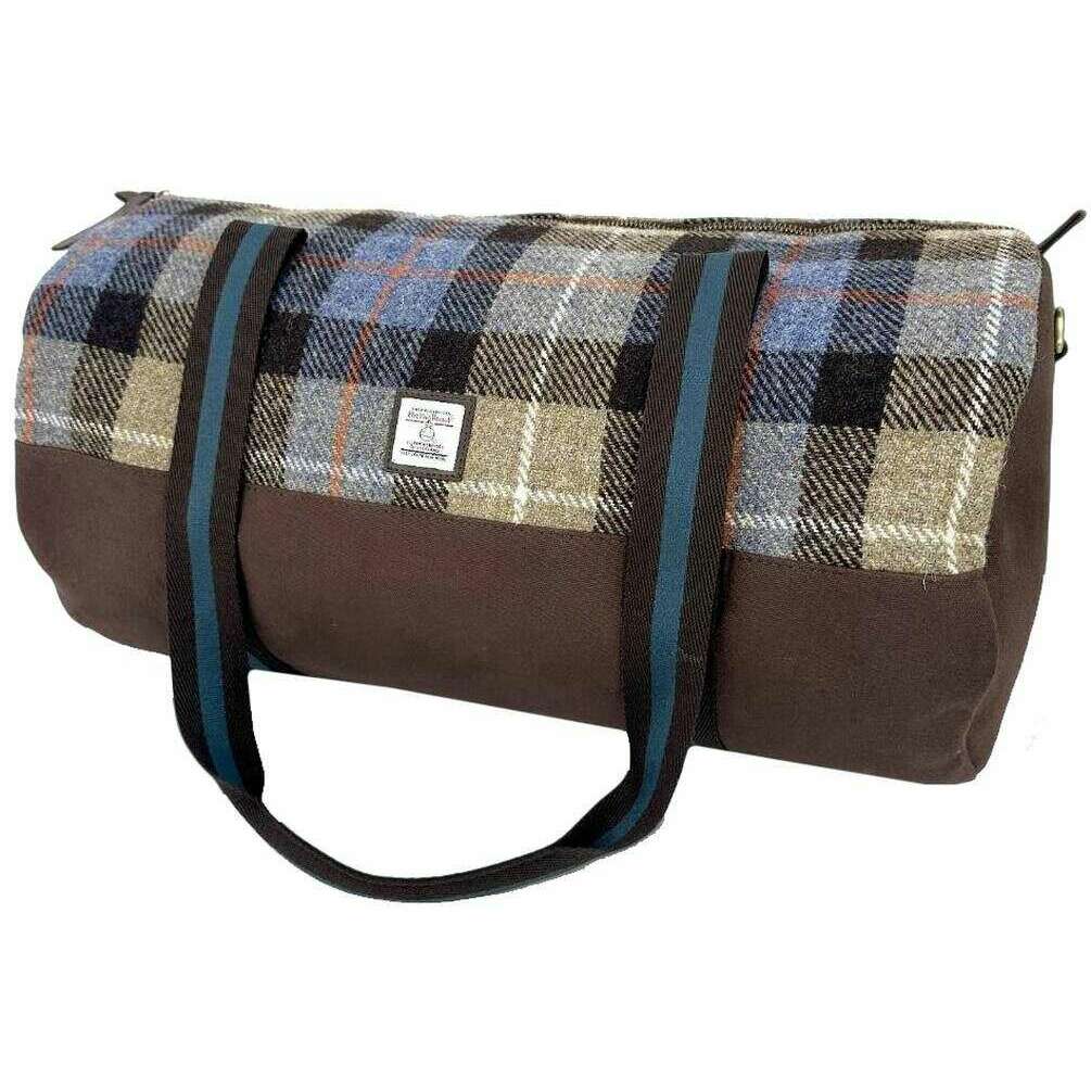 Maccessori Harris Tweed Barrel Holdall Bag - Brown/Grey