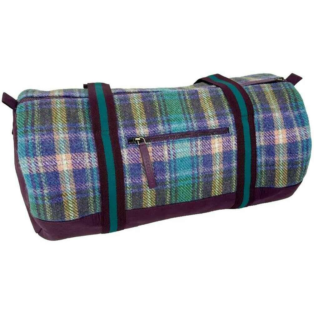 Maccessori Harris Tweed Barrel Holdall Bag - Green/Purple - Image 2