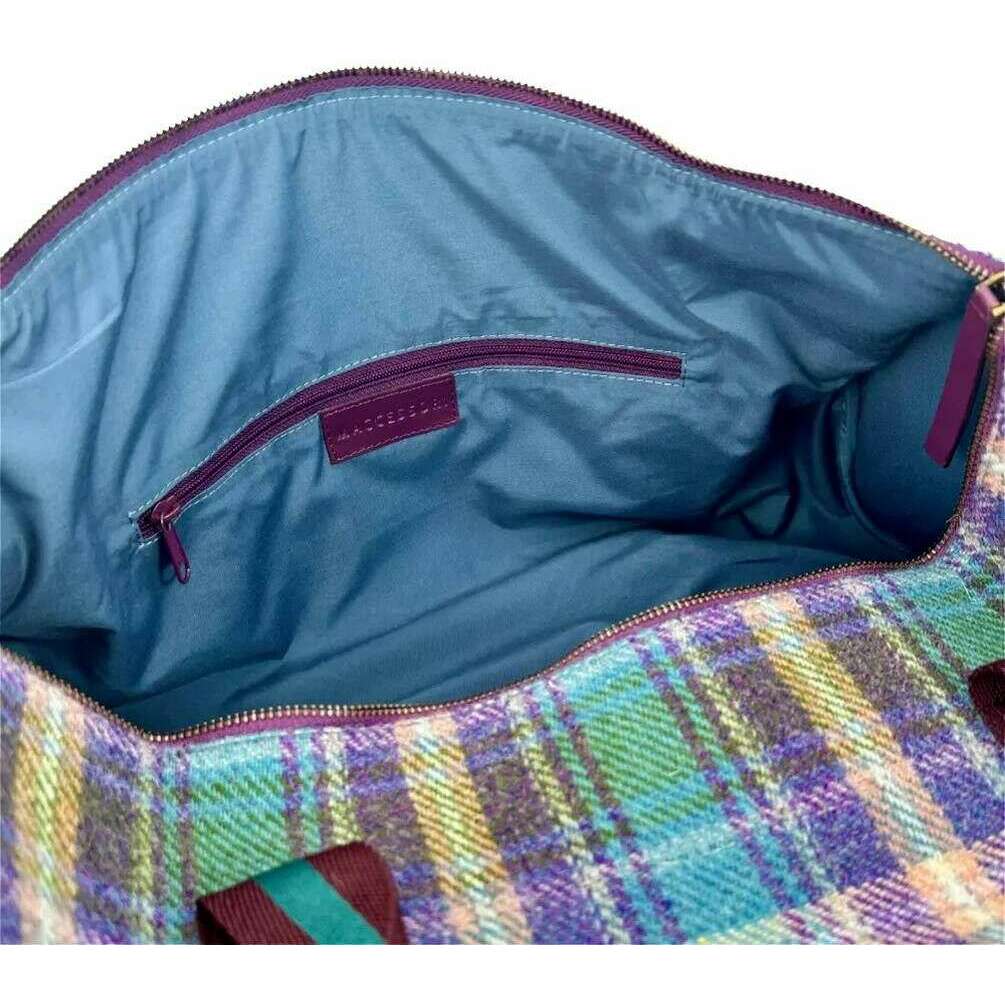 Maccessori Harris Tweed Barrel Holdall Bag - Green/Purple - Image 6