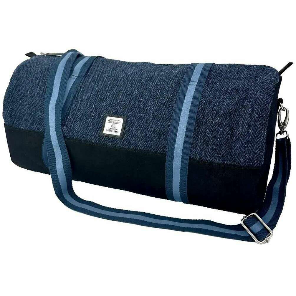 Maccessori Harris Tweed Barrel Holdall Bag - Navy