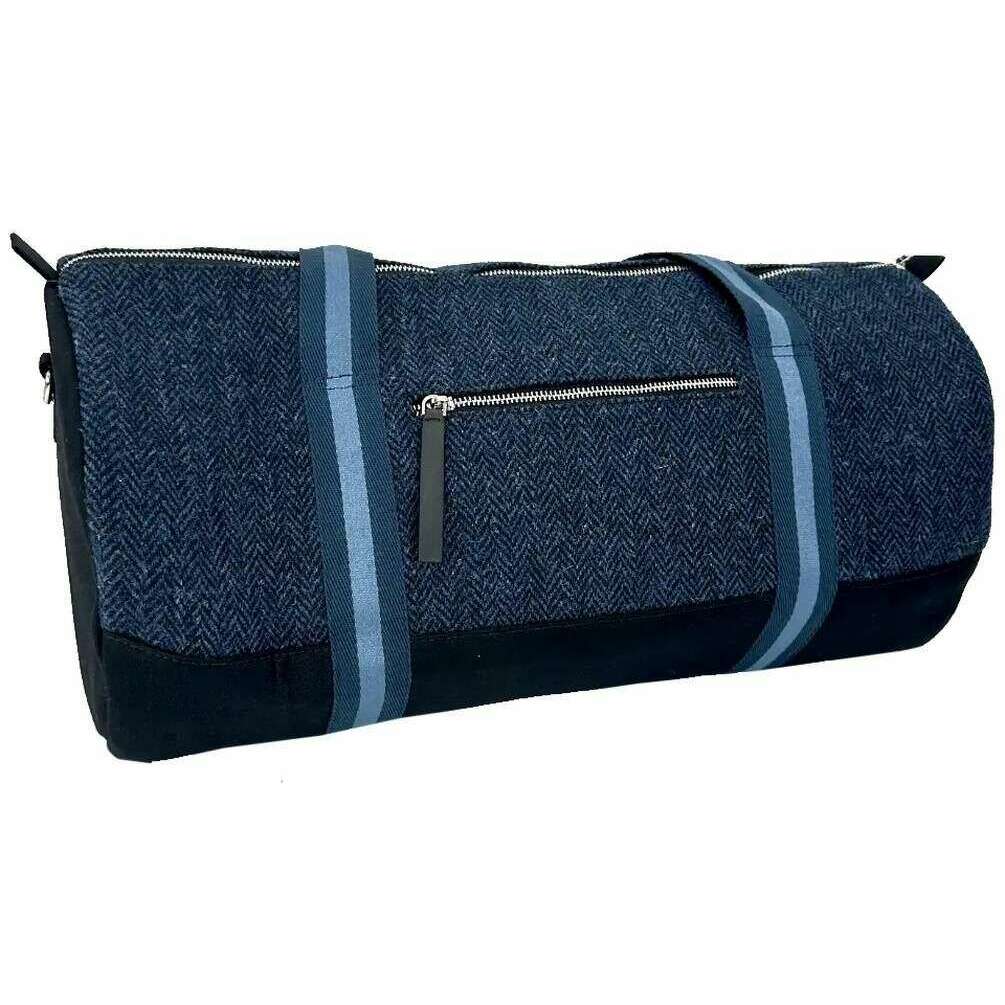 Maccessori Harris Tweed Barrel Holdall Bag - Navy - Image 2