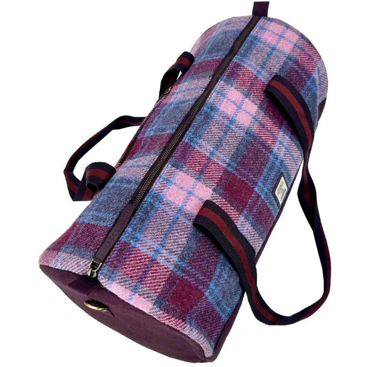 Maccessori Harris Tweed Barrel Holdall Bag - Pastel Pink/Purple - Image 3