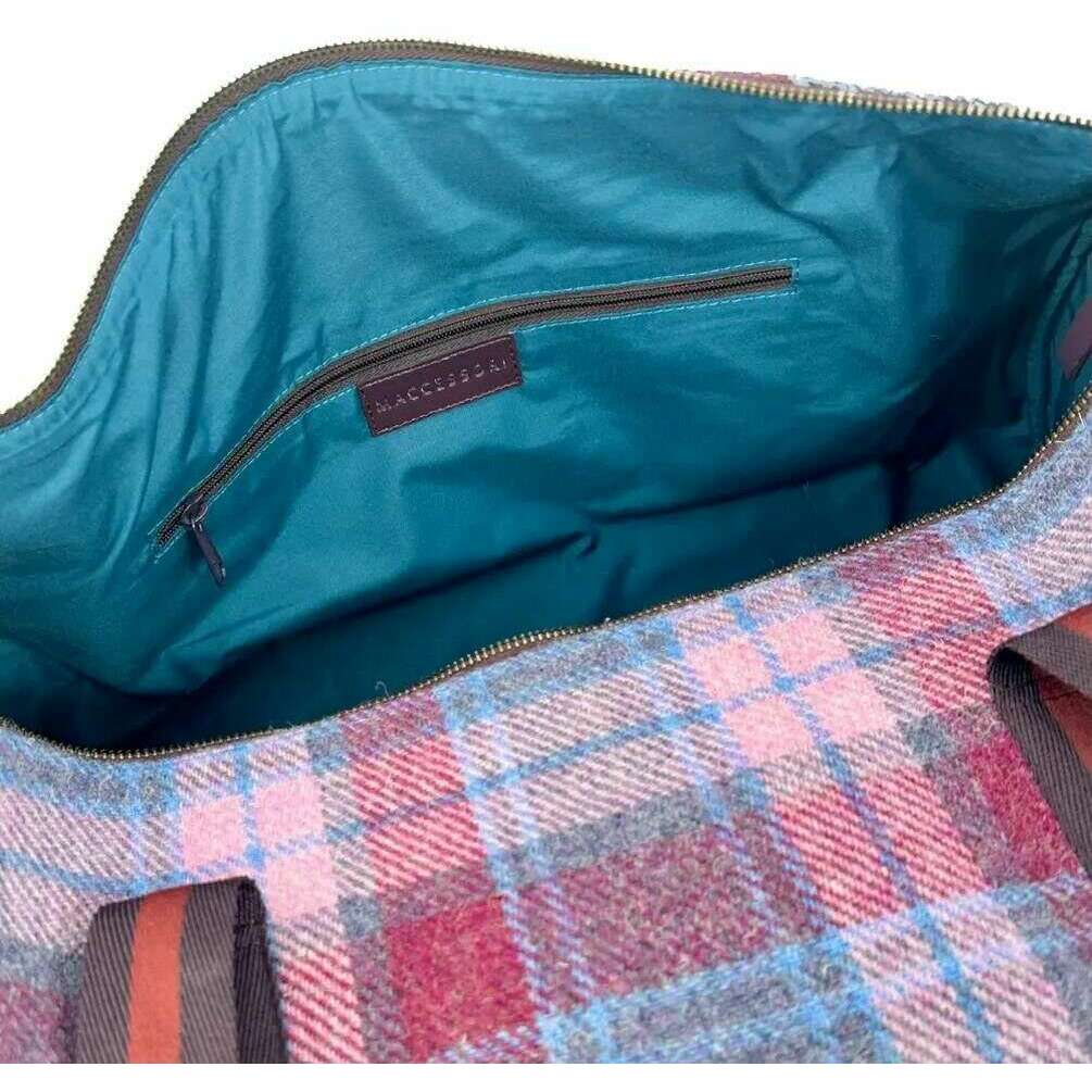 Maccessori Harris Tweed Barrel Holdall Bag - Pastel Pink/Purple - Image 5