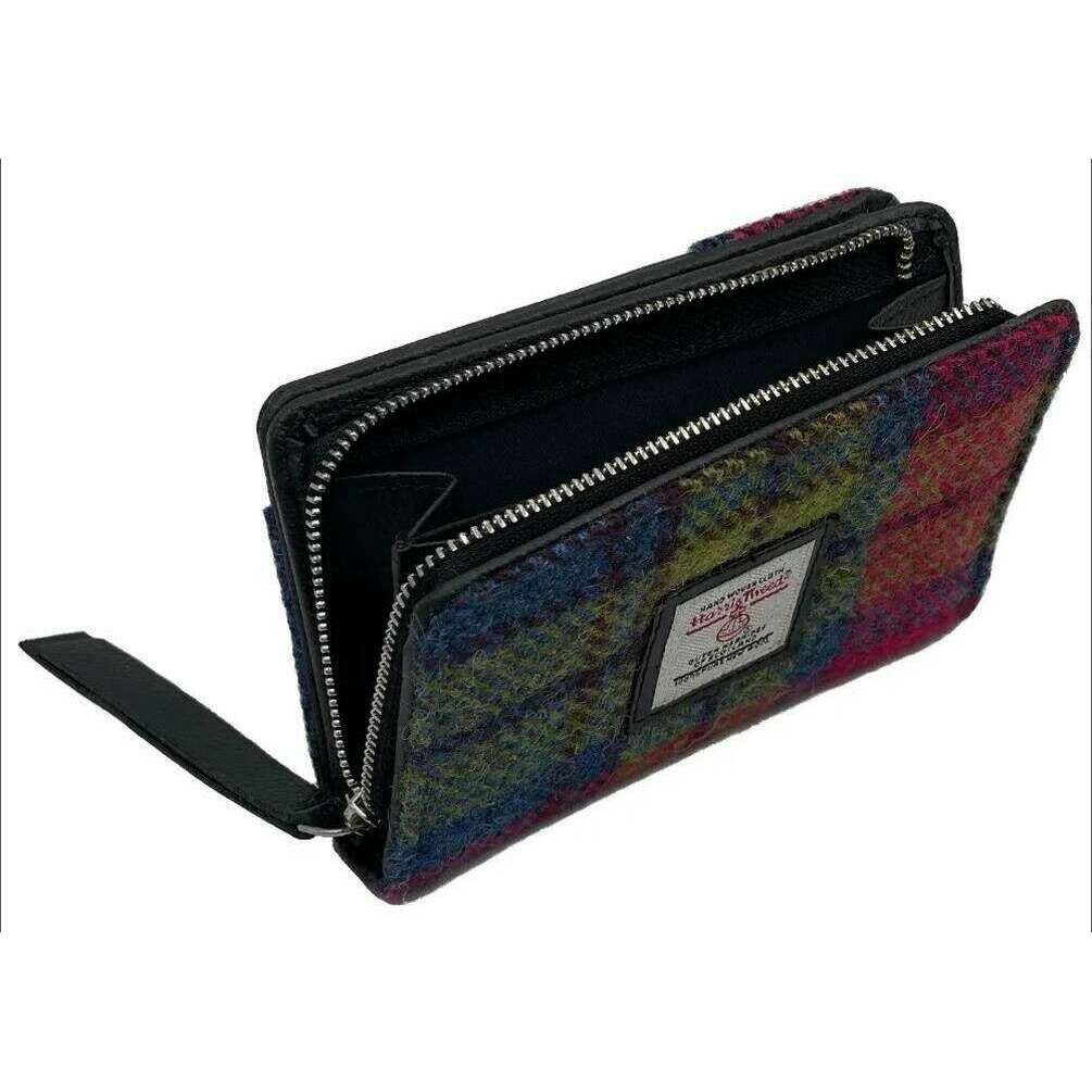 Maccessori Harris Tweed Medium Zip Purse - Pink/Blue - Image 3