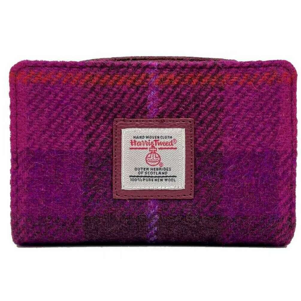 Maccessori Harris Tweed Medium Zip Purse - Purple/Pink
