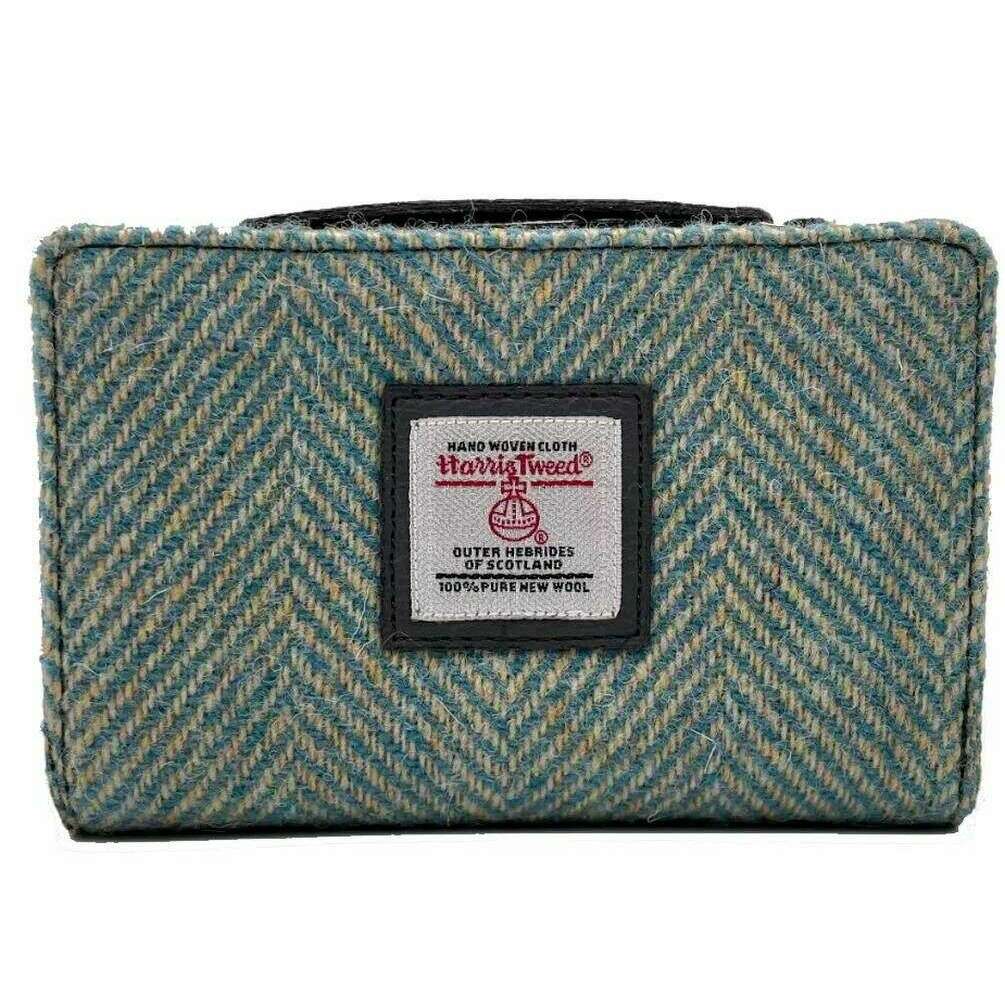 Maccessori Harris Tweed Medium Zip Purse - Turquoise Blue