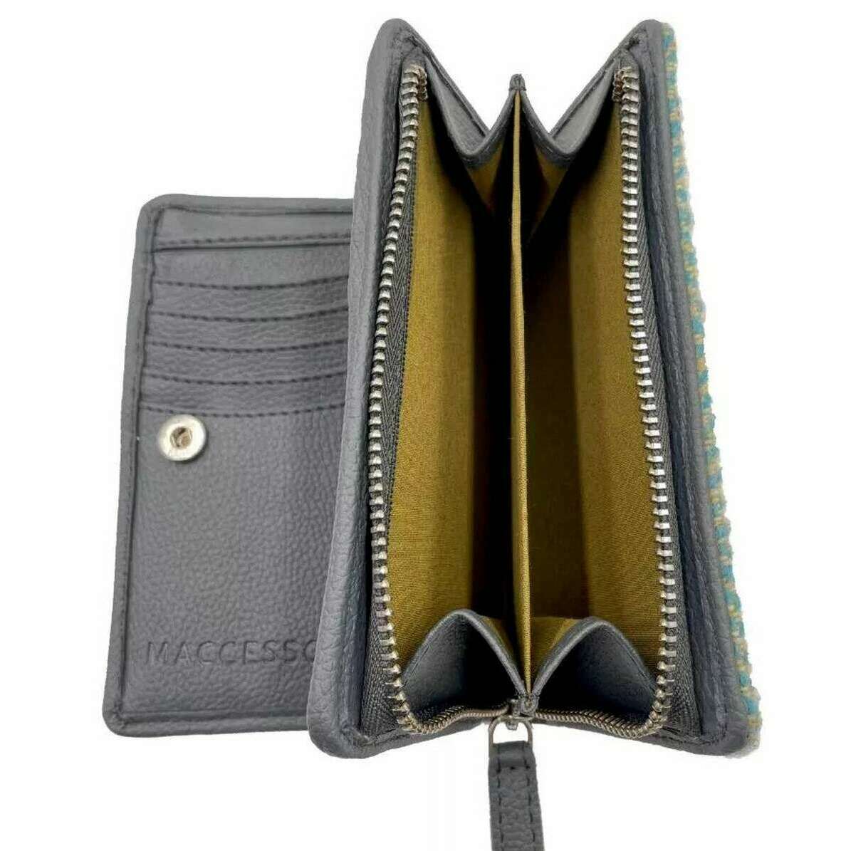 Maccessori Harris Tweed Medium Zip Purse - Turquoise Blue - Image 4