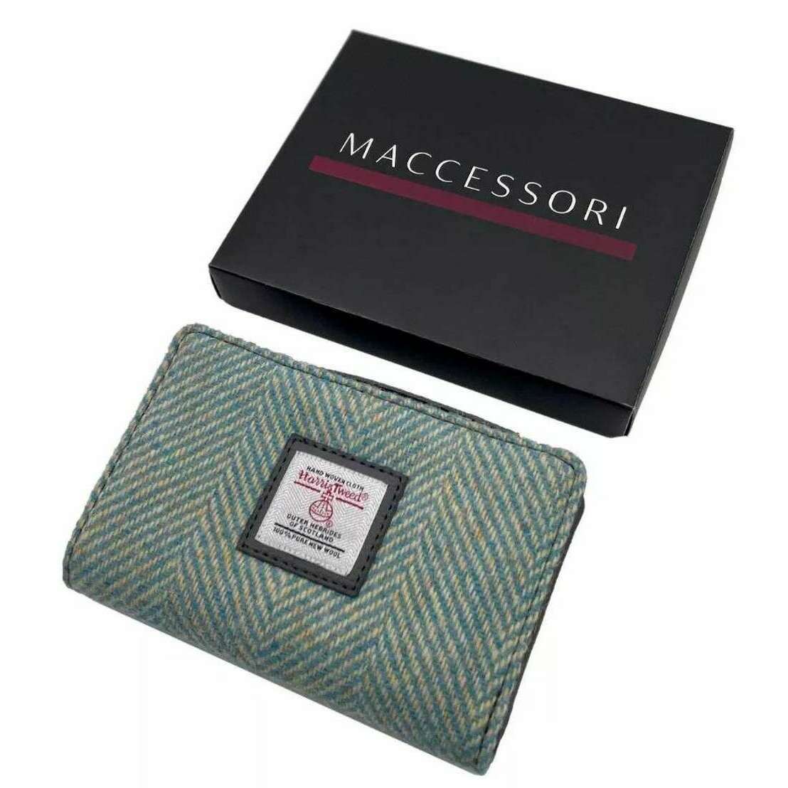 Maccessori Harris Tweed Medium Zip Purse - Turquoise Blue - Image 5