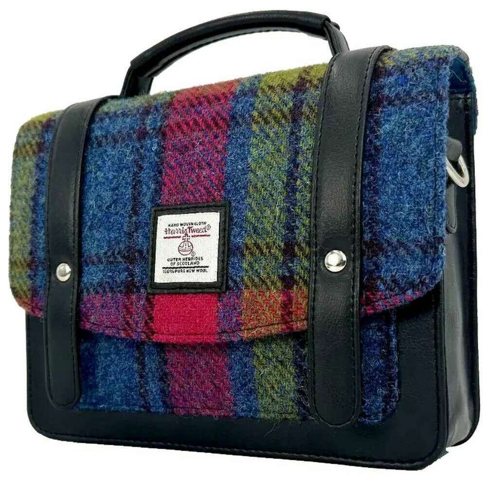 Maccessori Harris Tweed Messenger Bag - Pink/Blue