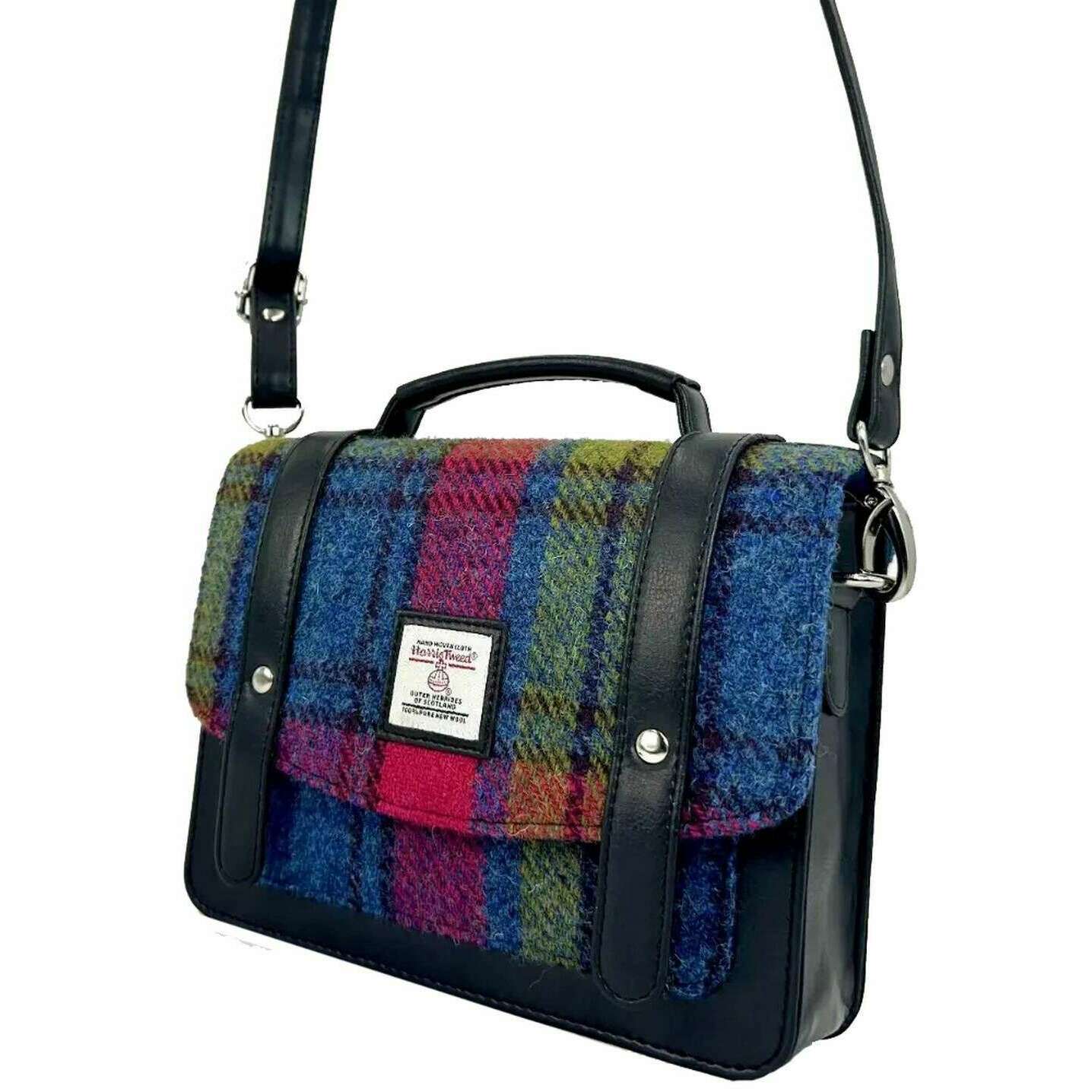 Maccessori Harris Tweed Messenger Bag - Pink/Blue - Image 5