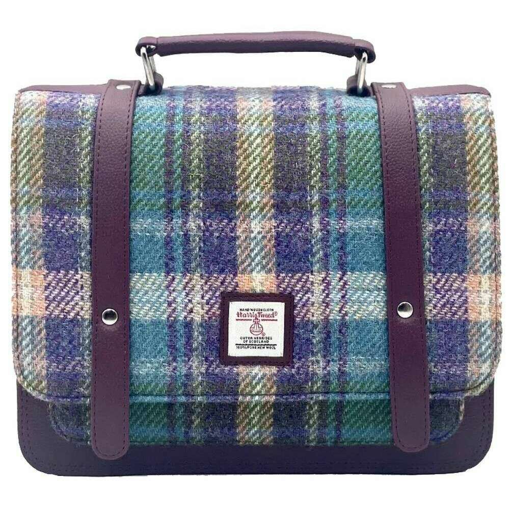 Maccessori Harris Tweed Messenger Bag - Purple/Green