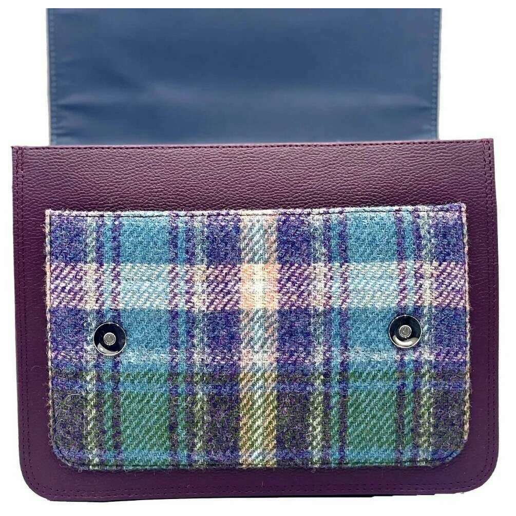 Maccessori Harris Tweed Messenger Bag - Purple/Green - Image 3