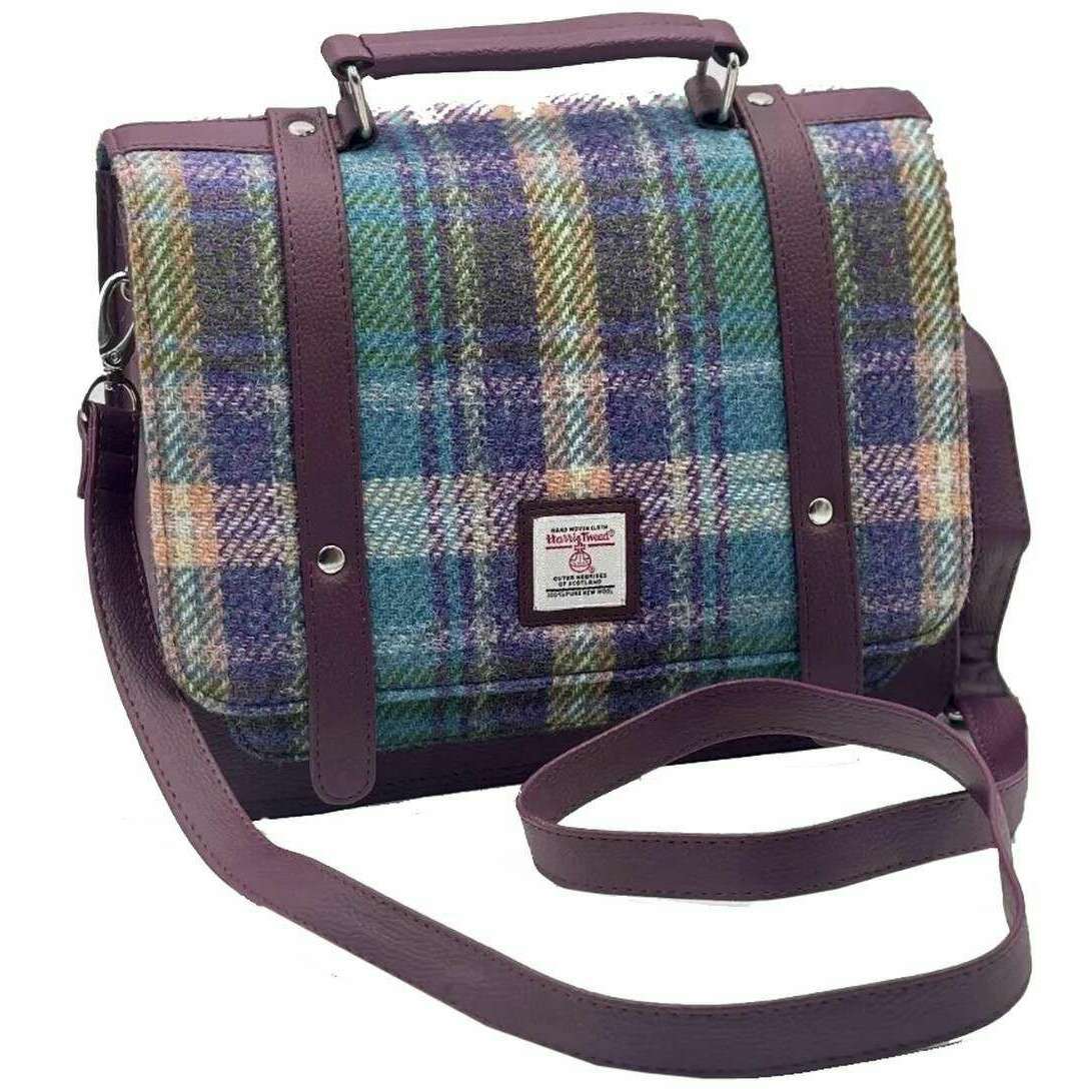 Maccessori Harris Tweed Messenger Bag - Purple/Green - Image 4