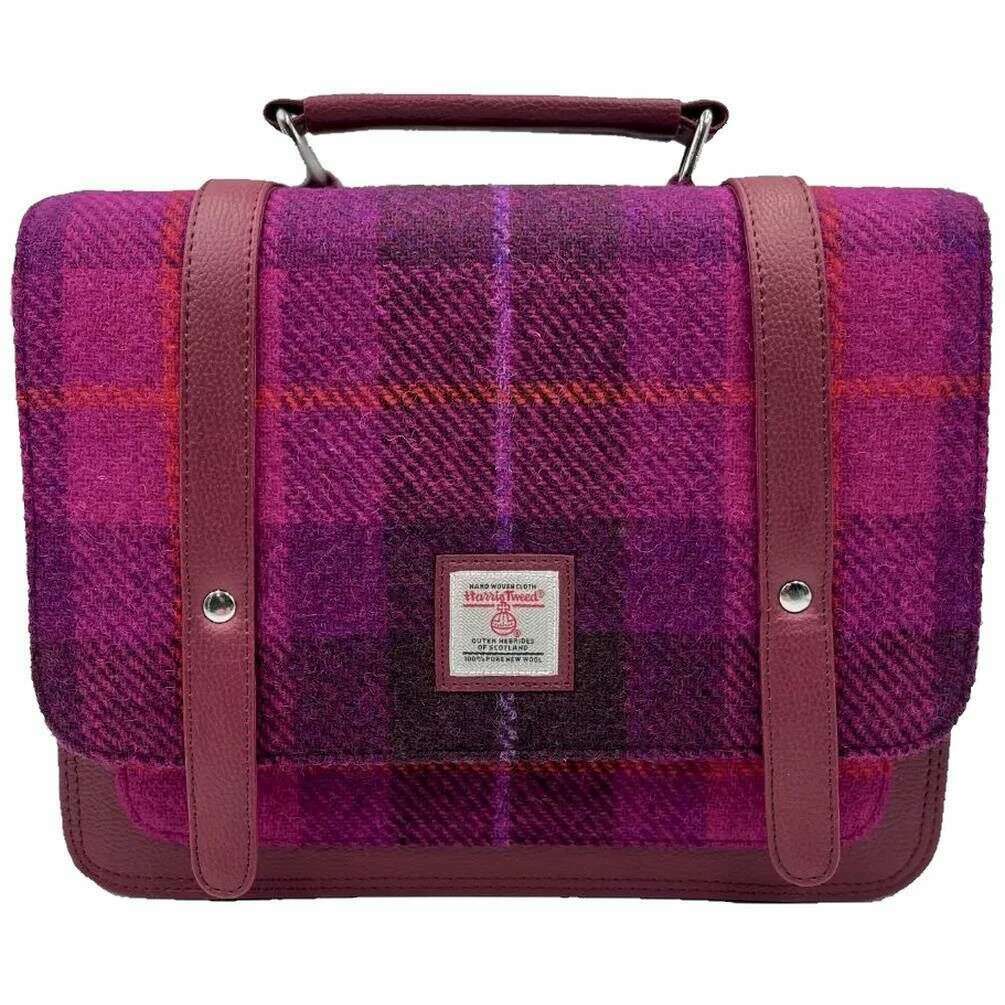 Maccessori Harris Tweed Messenger Bag - Purple/Pink