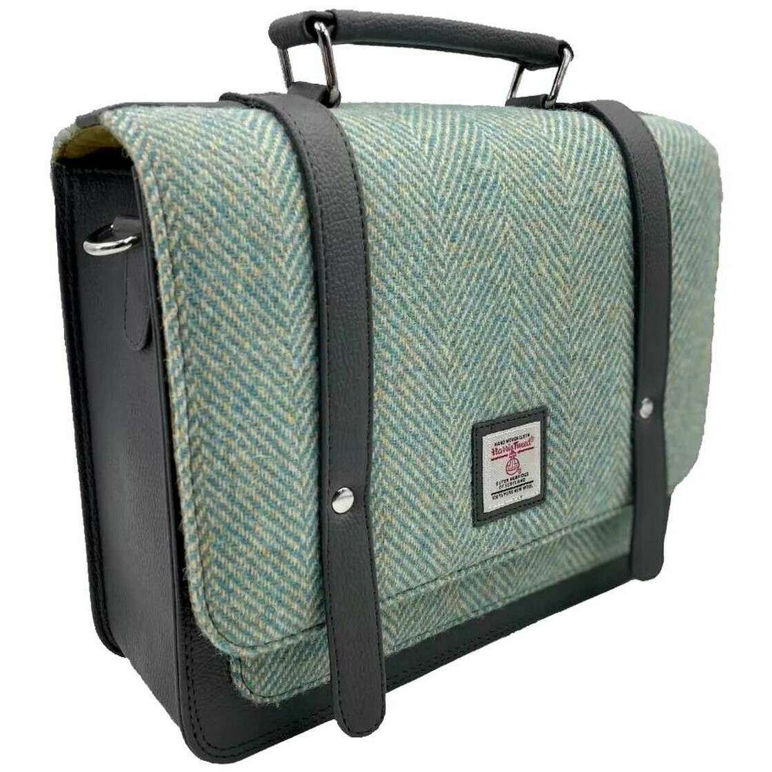 Maccessori Harris Tweed Messenger Bag - Turquoise Blue - Image 4