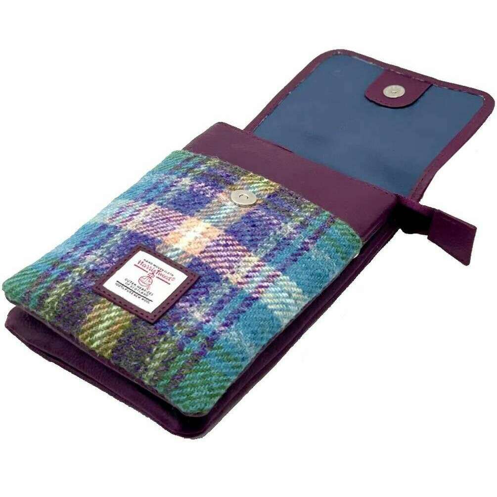 Maccessori Harris Tweed Mini Crossbody Bag - Green/Purple - Image 3