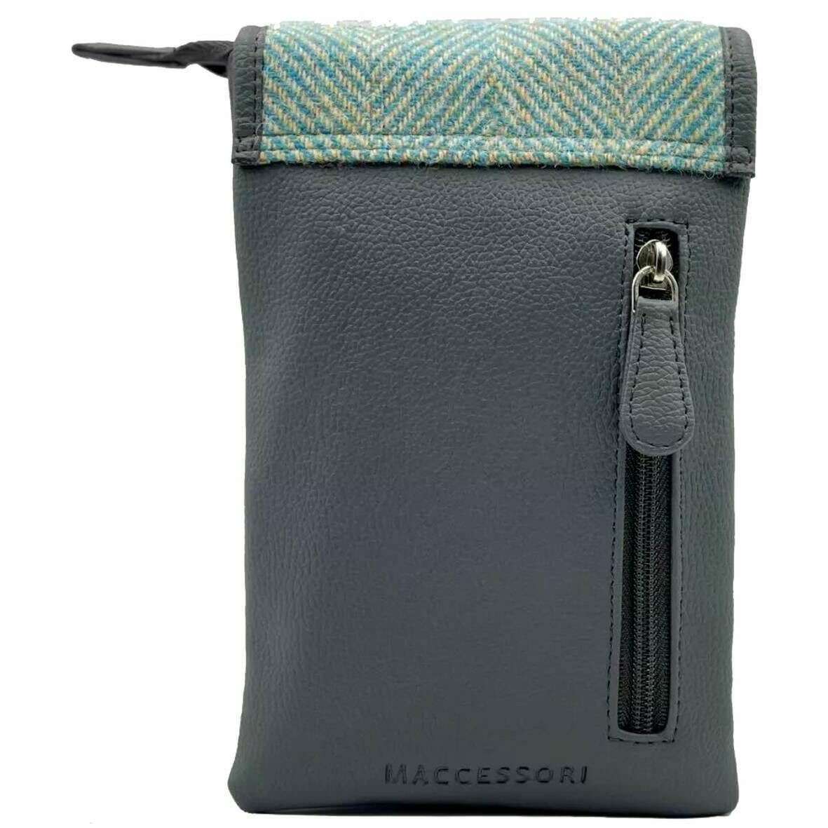 Maccessori Harris Tweed Mini Crossbody Bag - Turquoise Blue - Image 2